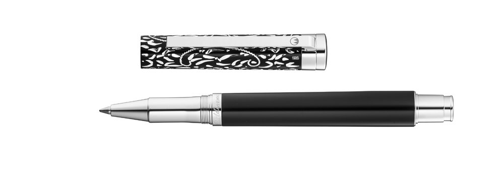 Waldmann Rollerball Xetra Vienna – Füllhalter Mit Wiener Handgravur, Sterling Silber & Schwarzer Lackierung